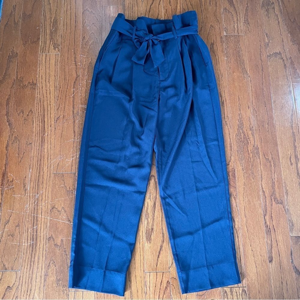Madewell Navy High Waisted Paper Bag Pants Size 2